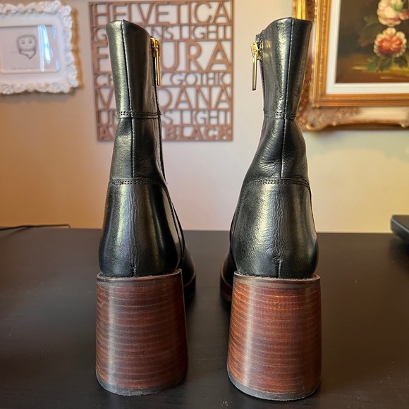 ASOS Design Platform Heel Leather Boots - Picture 5 of 6